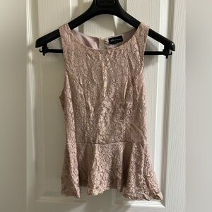 Blush Lace Peplum Top